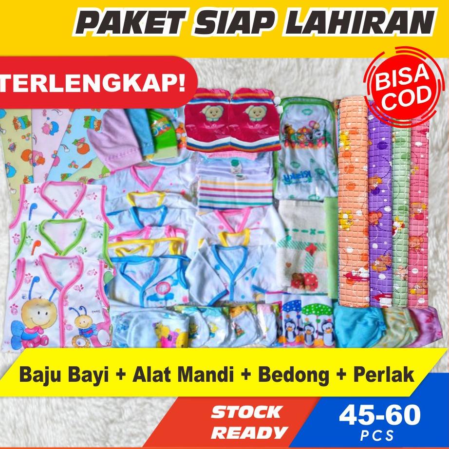[KODE BRANJ] Paket Lahiran Lengkap (Baju Bayi Baru Lahir + Peralatan Mandi Bayi + Bedong Bayi + Perl