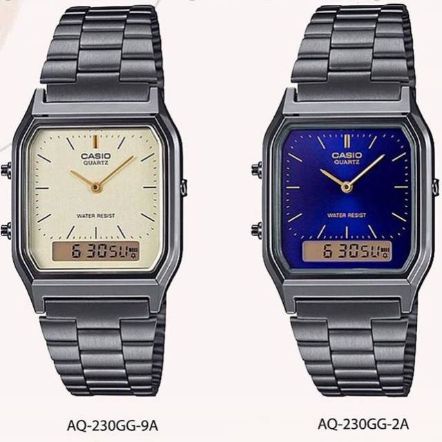 Jam Tangan Unisex Casio Vintage Youth AQ-230GG Series Original AQ-230GG-2A 9A