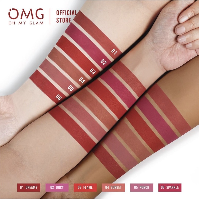 OMG Oh My Glam MINIPINK Matte Kiss Lip Cream Lipstick Lipstik Lipcream New Edition OM001