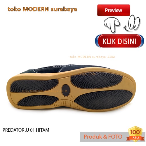 Sepatu pria sekolah casual slip on kulit loafers PREDATOR JJ 01 HITAM