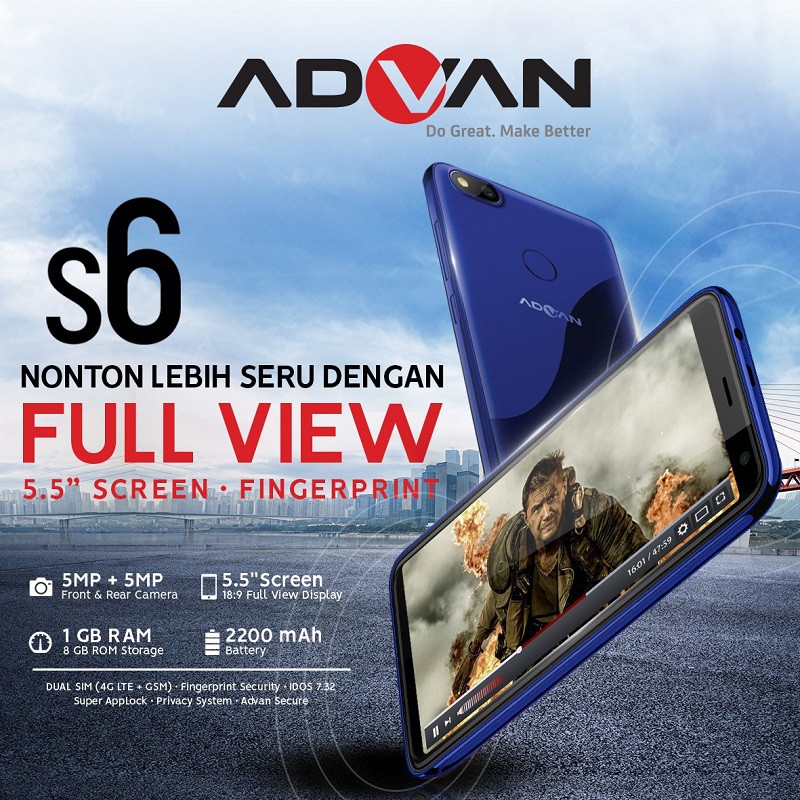 Smartphone Advan S6 with Fingerprint