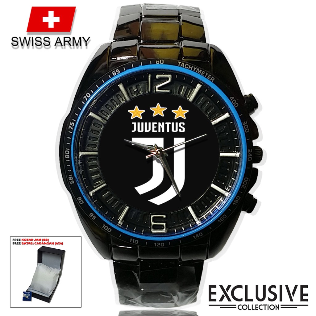 (Istimewa Bossque) Jam JUVENTUS NEW Rantai Sport (Elegan)