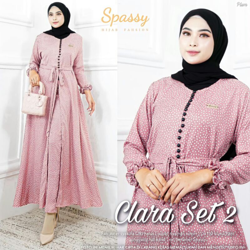 CLARA &amp; RAMIA Set (long tunik &amp; celana) Ori by Spassy