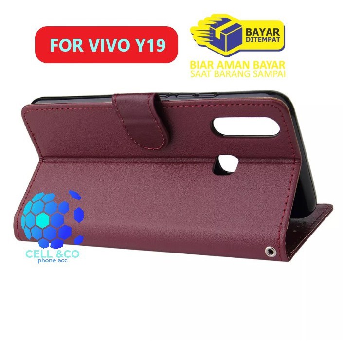 Flip cover VIVO Y19 Flip case buka tutup kesing hp casing hp flip case leather wallet