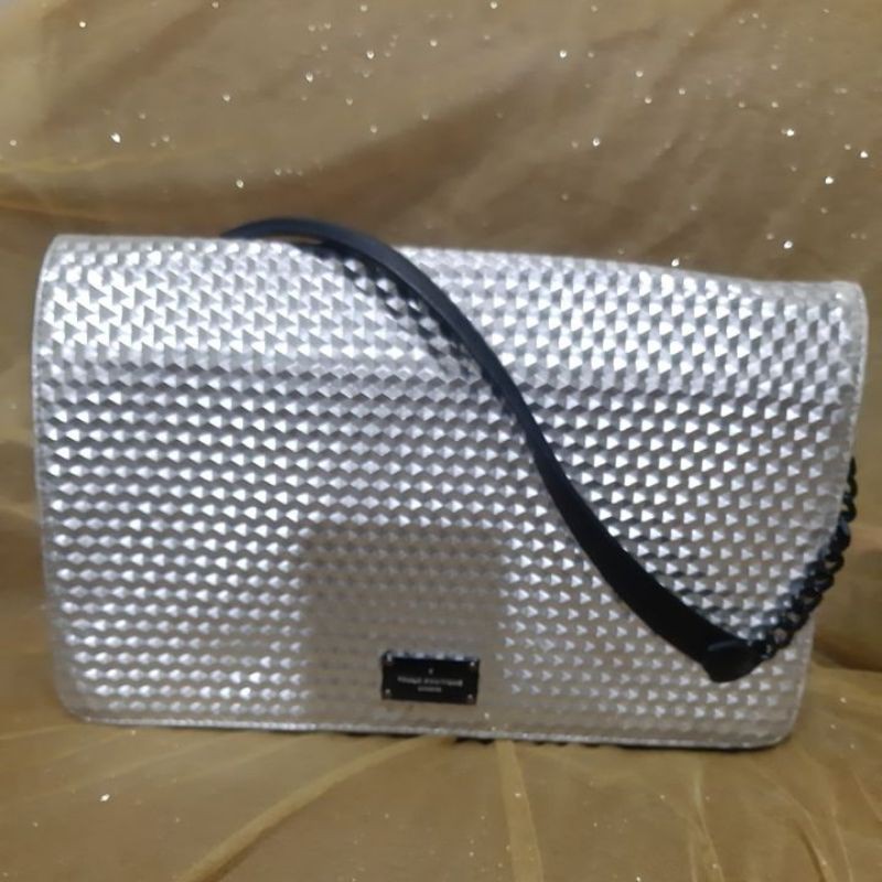 shoulder bag pauls boutique silver hitam(preloved)