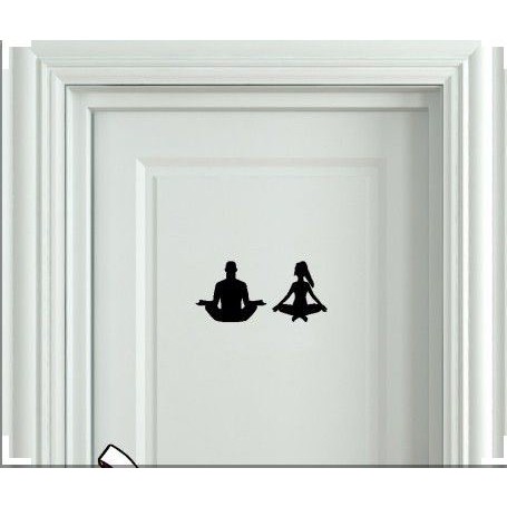 Wall Stiker Yoga Sign Pintu Kamar Mandi Toilet Cutting Sticker Dekorasi