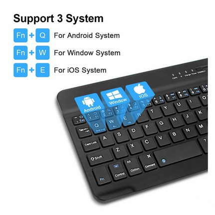 Keyboard Wireless Bluetooth Mini Slim Support PC Laptop Smatphone