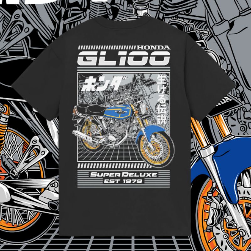 KAOS GL 100 | KAOS GL 100 BIRU | KAOS HONDA GANK |  | KAOS PRIA | Kaos icikiwir | kaos Motor klasik 