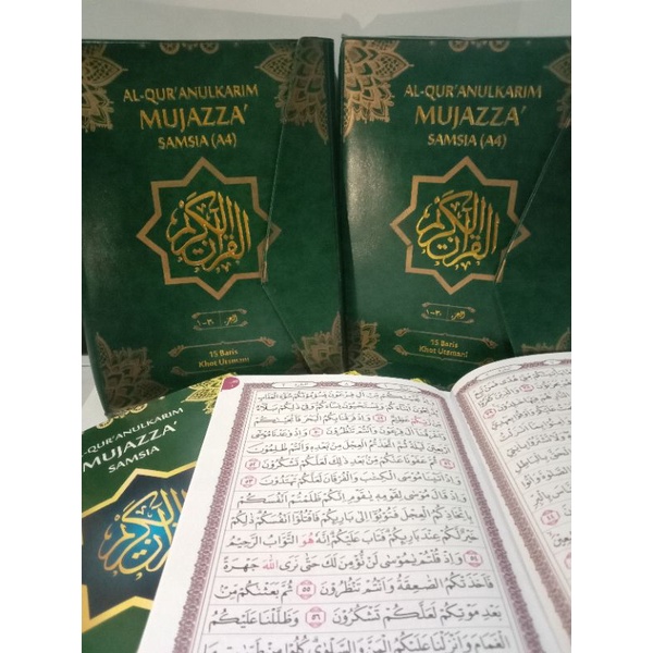 

Alquran Mujazza Samsia A4 Besar 21x30cm Dompet Quran Per juz 30 juz non Terjemah