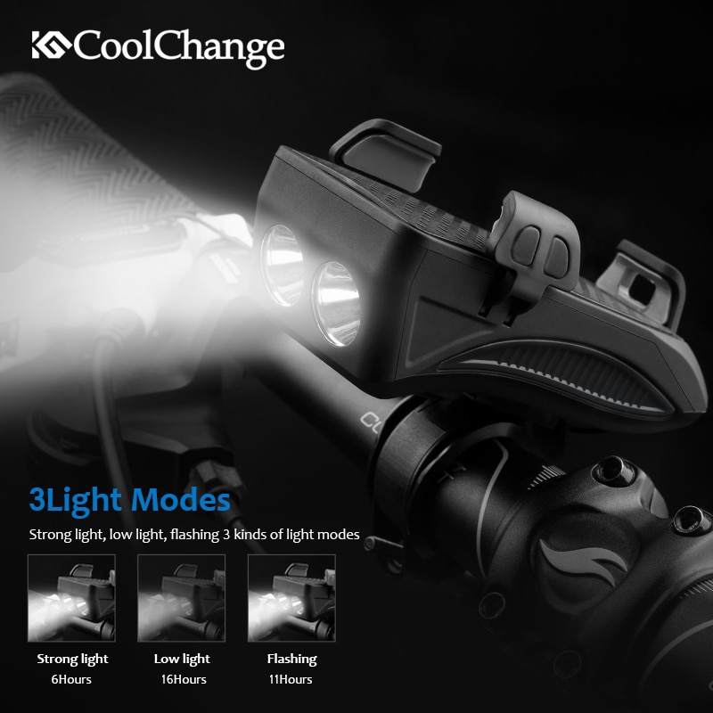 CoolChange Lampu Sepeda Rechargeable Flashlight Phone Holder