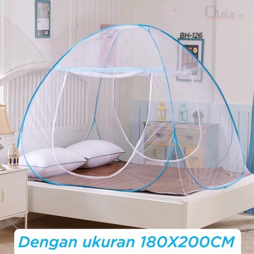 Kelambu Tidur Lipat 160x200, 180x200, 200x200 Kelambu Tenda  Kelambu 1 Pintu Anti Nyamuk Tempat Tidur Dewasa Portable RANGKA BAJA KUAT Merk Butterfly Kelambu Lipat Kelambu Ranjang Kelambu Tenda