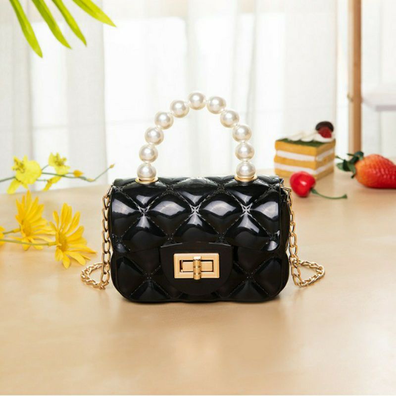 TAS IMPORT MINI TAS JELLY MUTIARA TAS SELEMPANG MINI MUTIARA TAS JELI FASHION KOREA TAS PESTA MINI