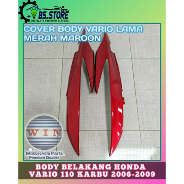 COVER BODY BELAKANG HONDA VARIO 110 KARBU MERAH MAROON 2006 2007 2008 2009 | BODY BELAKANG HONDA VARIO 110 LAMA 2006-2009