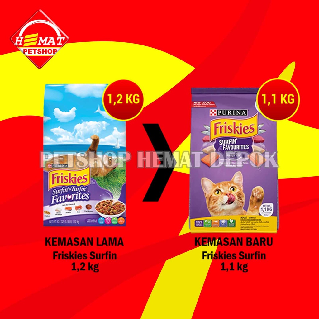 Friskies Surfin Turfin Favorites 1,1 kg Makanan Kucing Dewasa 1,1kg