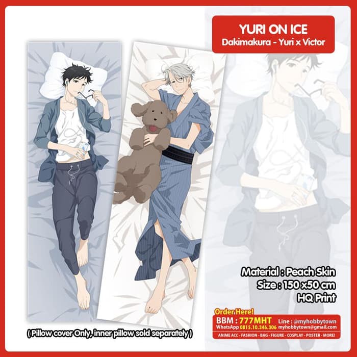Sarung Bantal Anime Dakimakura Yuri On Ice : Yuri x Victor