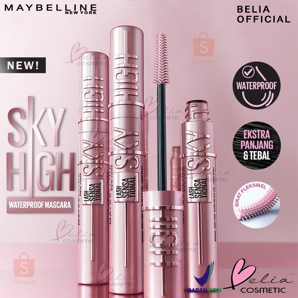 ❤ BELIA ❤ MAYBELLINE Sky High Mascara Waterproof Lash Sensational | Full Volume | Long Lash | Maskara Tahan Air | BPOM