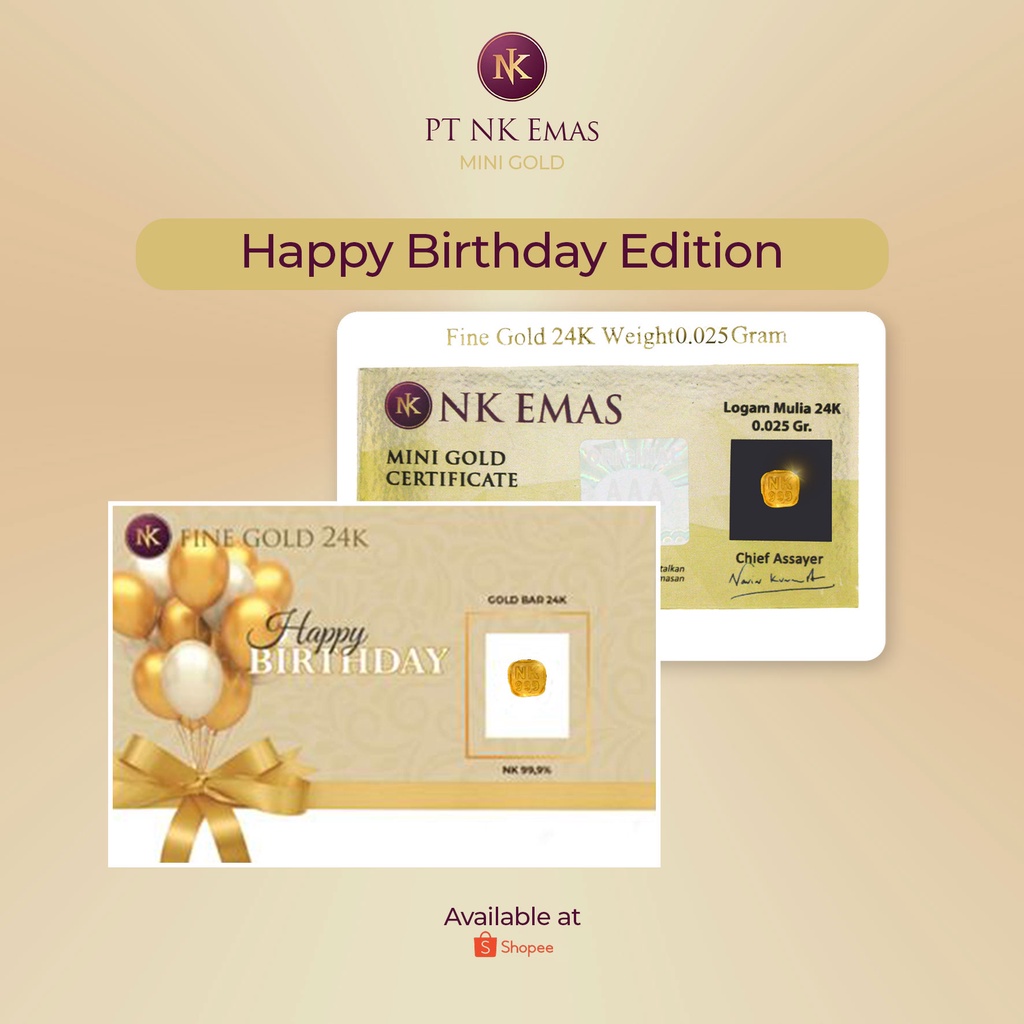 NK Mini Gold 0.025 Gram (Happy Birthday Envelope) B