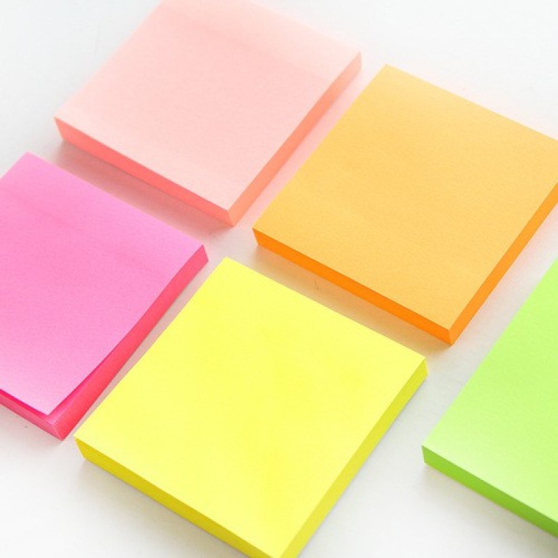 100 Lembar Sticky Note Warna Fluorescent Untuk Sekolah / Kantor