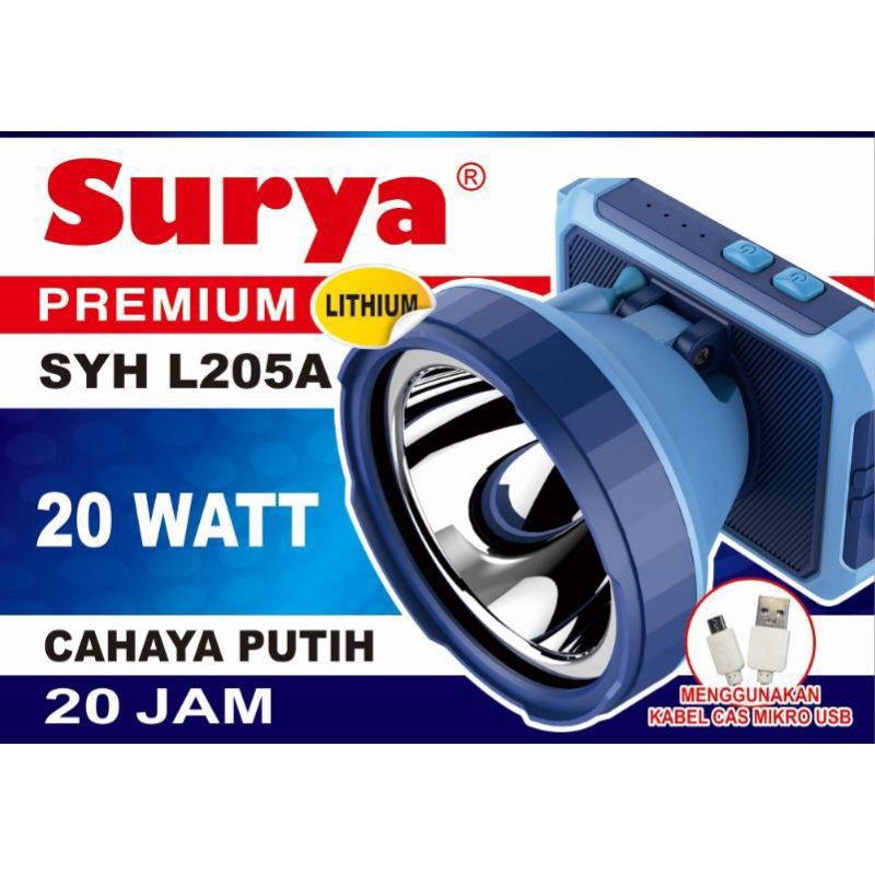 COD Senter Kepala  Led Surya SYH L 205 A 20 Watt// Headlamp super terang SYH L 205A cayaha putih