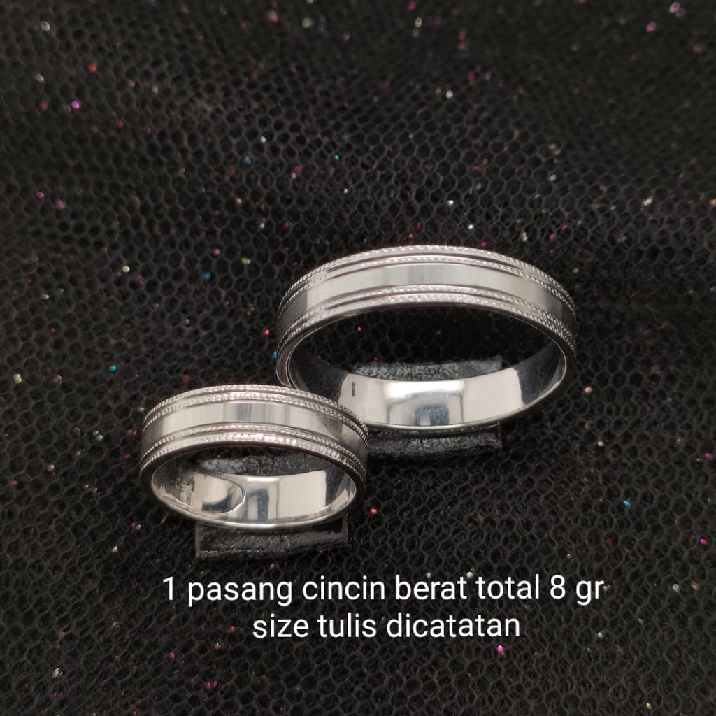Cincin nikah Emas 17K - 1 Pasang 8 gr Kadar 750 - 73