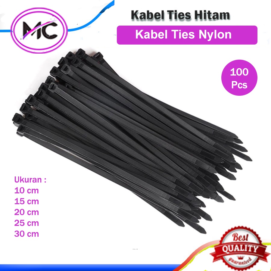 Kabel Tis Putih Hitam 10cm 15cm 20cm 25cm 30cm Harga 1 Pak Isi 100 pcs Cable Ties Tie Organizer