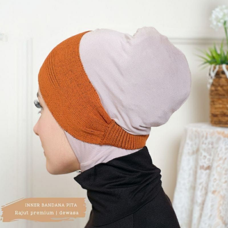 [Fashion Muslim] INNER BANDANA rajut pita Ciput hijab terlaris