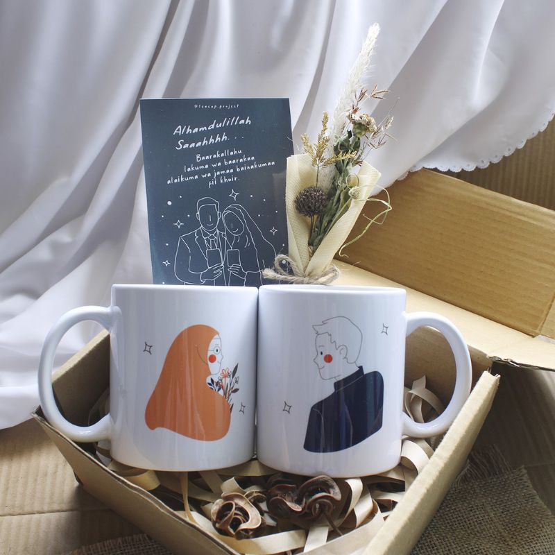 ASTONE Mug Custom Bebas Request Foto / Tulisan / Desain Kado Wedding Ultah Anniversary Mug