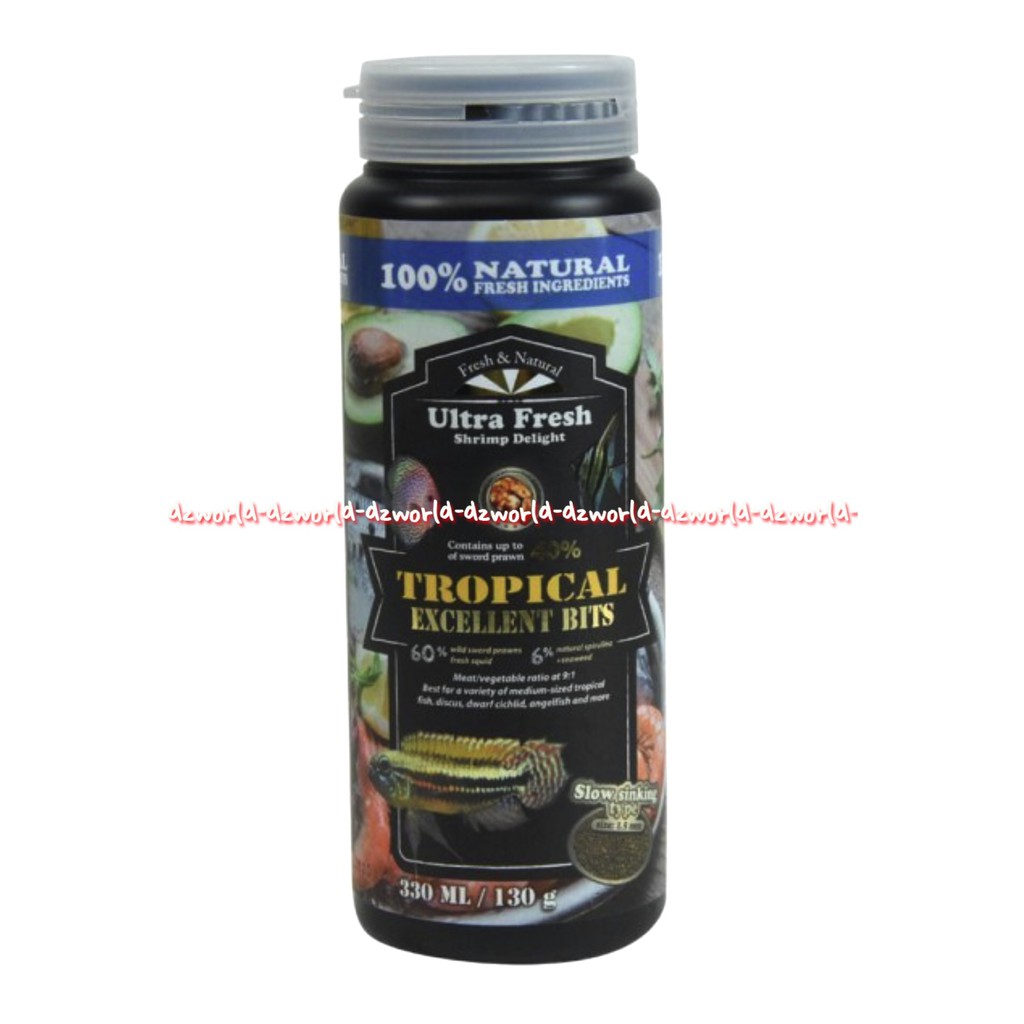 Ultra Fresh 140gr Tropical Excellent Bits Makanan Pellet Ikan Sinkng Type Makanan Pelet Ikan Model Tenggelam Fish Food Sinkng Type Ultrafresh Pies