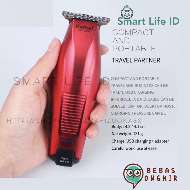 Kemei KM 5026 Alat Cukur Rambut Hair Clipper Professional Cordless Detailer Mesin Cukuran KM-5026