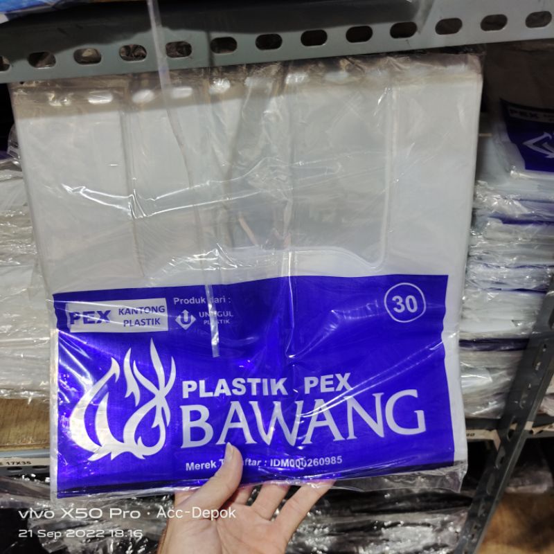 KANTONG KRESEK Bawang BAHAN PEX Ukuran 30x57 / 35x63 isi 500 Gram