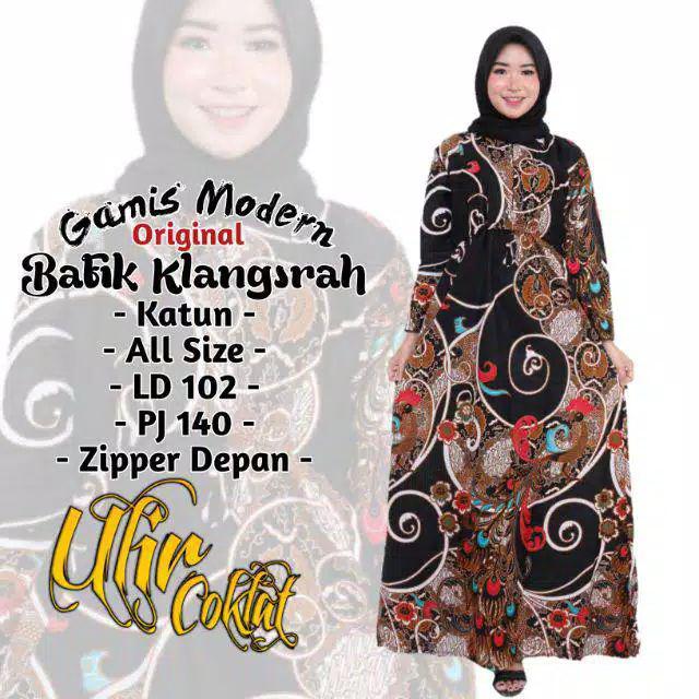 Gamis Batik Long Dress Batika Dress Katun Batik Halus Fit L-xxl Busui Mayung Seragaman Geser Pict