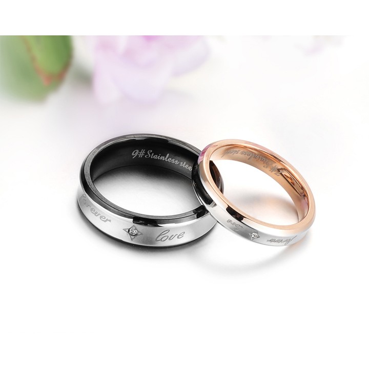 SALE / OBRAL Cincin Kawin  Tunangan  Cincin Couple Titanium Emas Perak Cr283