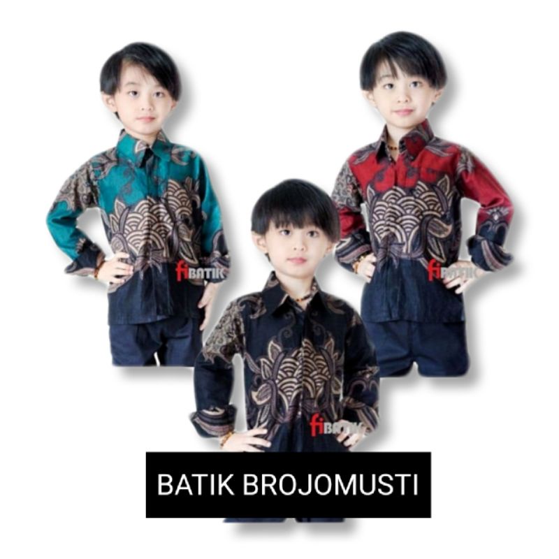 Baju couple batik pria ayah dan anak laki laki hem batik anak 2-12 tahun