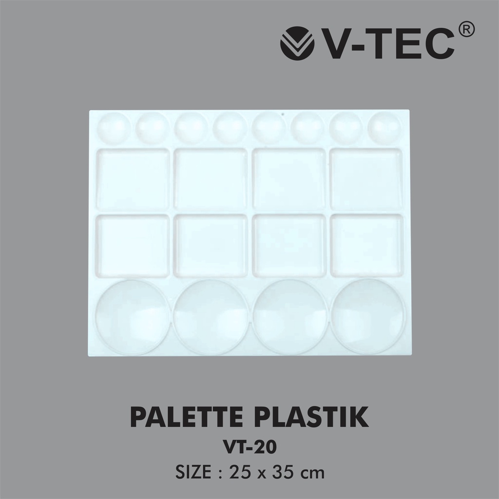 Pallet Lukis Plastik V-Tec # LR005 VT – 20 / Palet Plastik Vtec  / Pallette Lukis  Besar– SHSNP