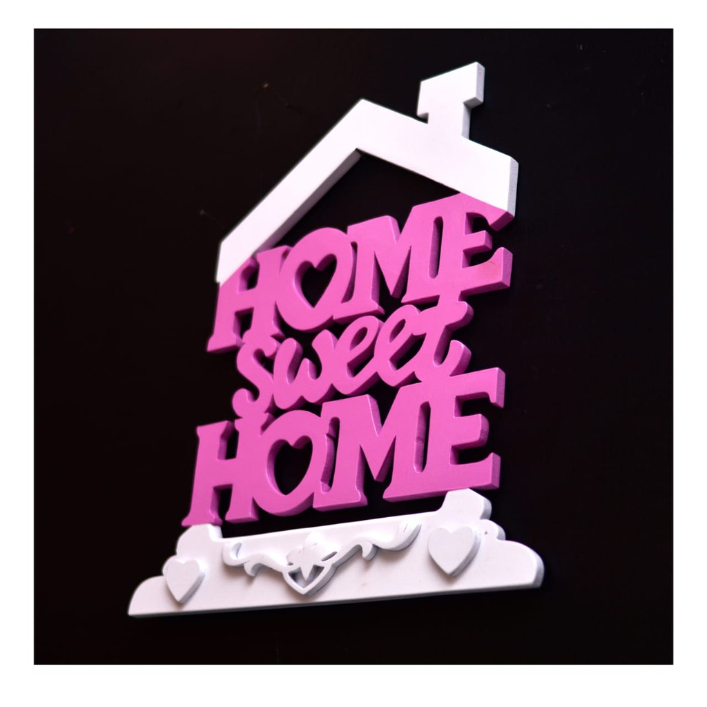 Tulisan Dinding Kayu Hiasan Pintu Kamar Home Sweet Home