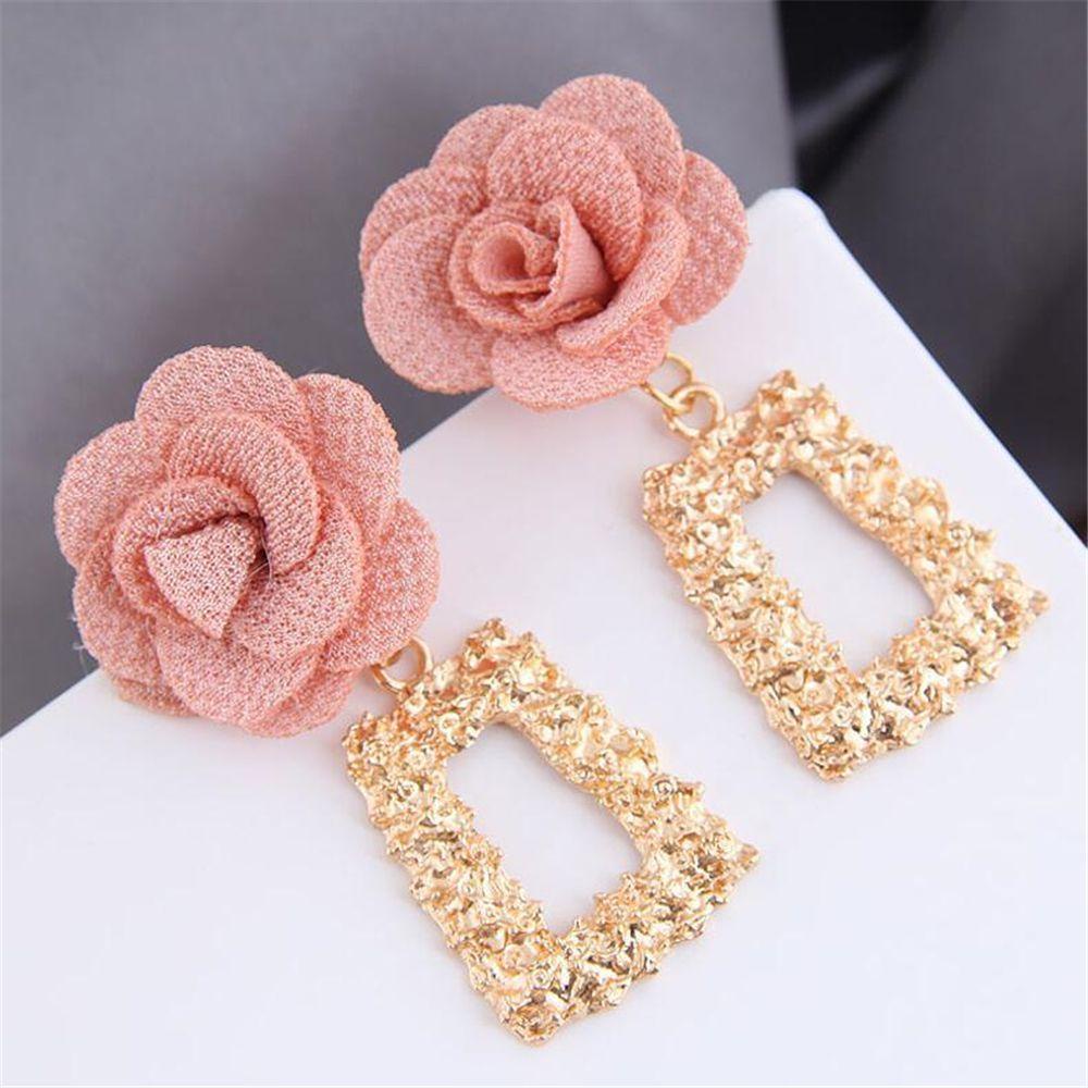 Suyo Anting Kepribadian Sense Earrings Wanita Emas Desain Sederhana Aksesoris Telinga Berlian Berlian Imitasi Stud