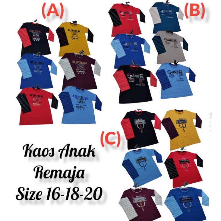 Baju Anak Remaja Lengan Panjang Country Doy Kaos Distro Teenager Size 16-18-20