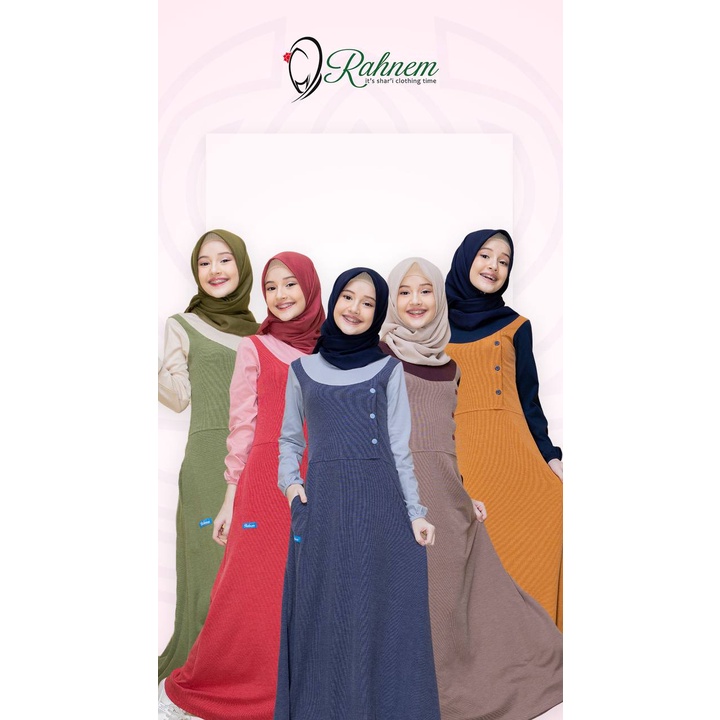 gamis tanggung rahnem gt 15 / baju remaja / gamis remaja / dress wanita tanggung / baju anak
