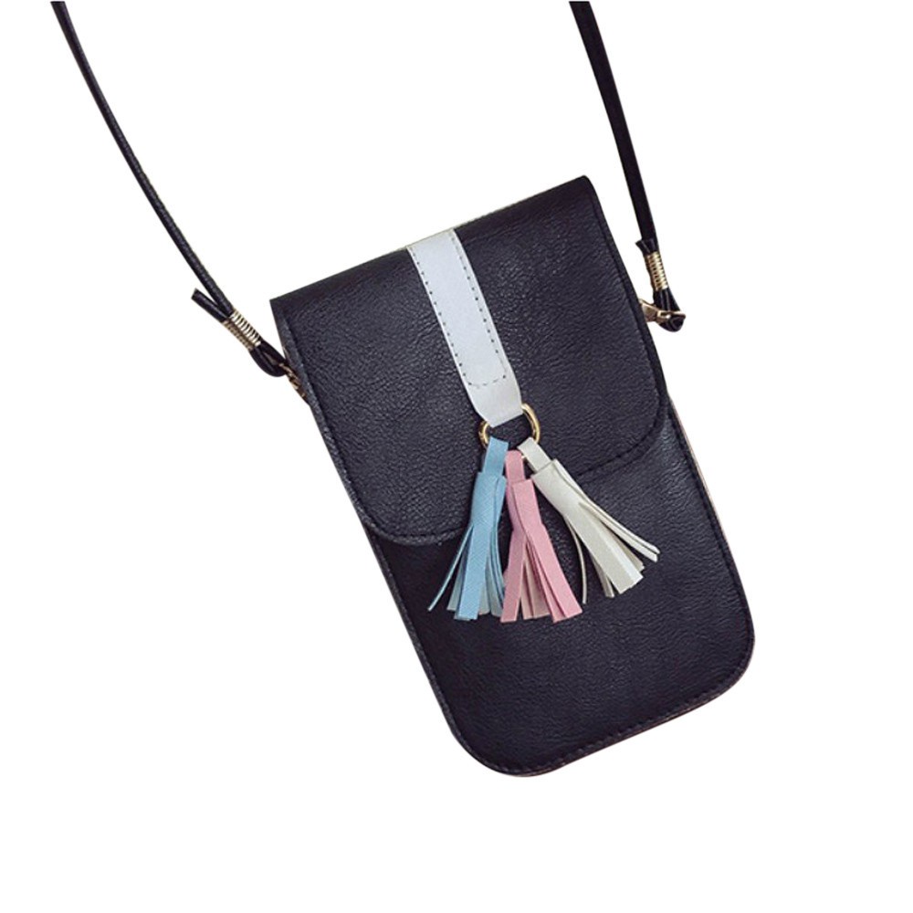 COD MAKASSAR Dompet Tas HP Selempang Rumbai Lucu Wanita Shopee TokoTamz Fashion Wanita Online Shop M