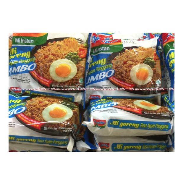 Indomie Mie Instan Mie Goreng Jumbo 127gr Rasa Ayam Panggang Jumbo Indomie Indo Mie Instants Miegor