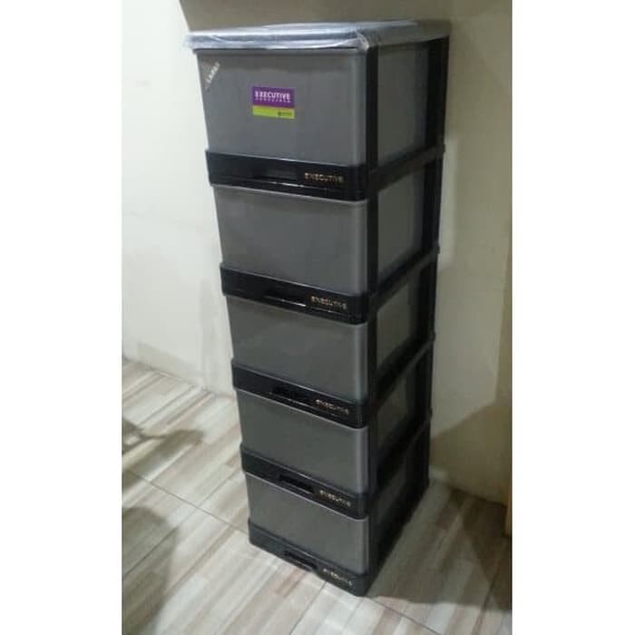 lemari plastik lemari pakaian laci plastik rovega premium susun 5