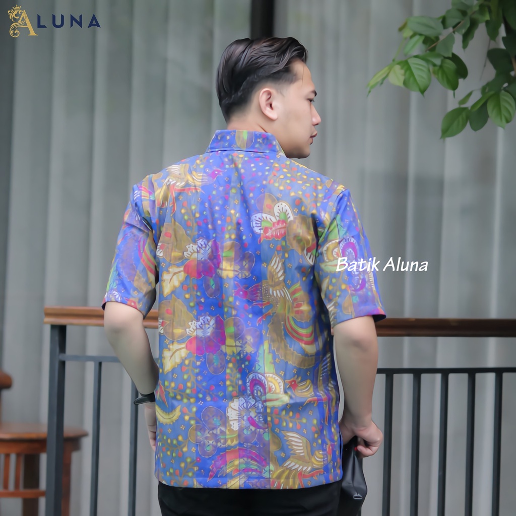 Batik Pria Lengan Pendek Premium BATIK TENUN HRB026 motif EXCLUSIVE Kode FPT 004 S M L XL XXL XXXL