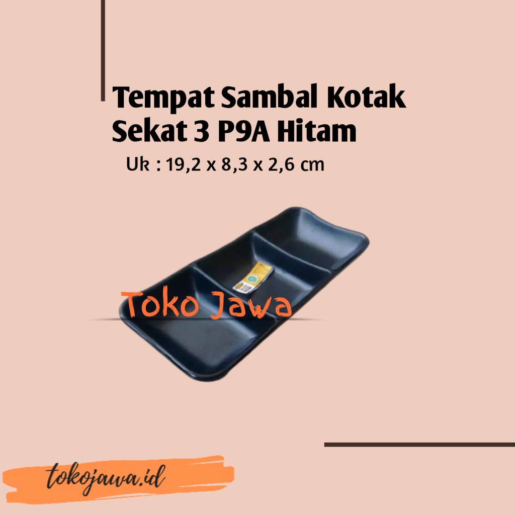 tempat sambal kotak sekat 3 P9A piring sambal tempat sambal plastik tempat sambel mini tempat saus