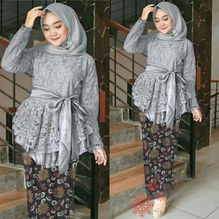  KEBAYA  BROKAT SEMI PRANCIS KATUN BAHAN KEBAYA  SEMI FRANCE 