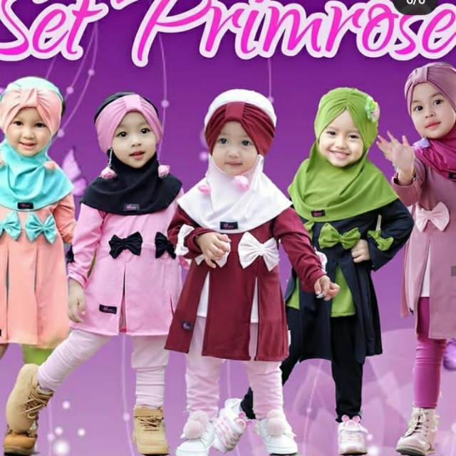 Set tunik primrose dan hijab fuschia
