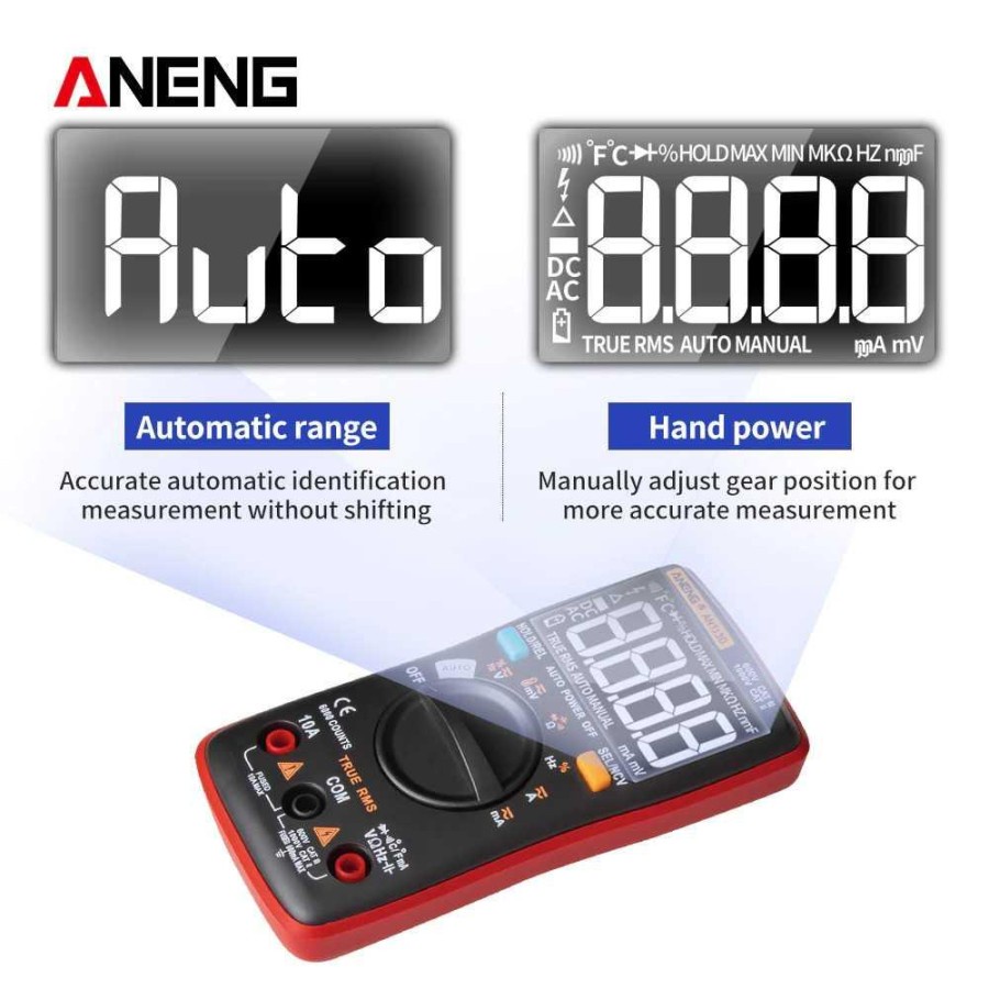 ANENG Digital Multimeter Voltage Tester - AN113D - Black