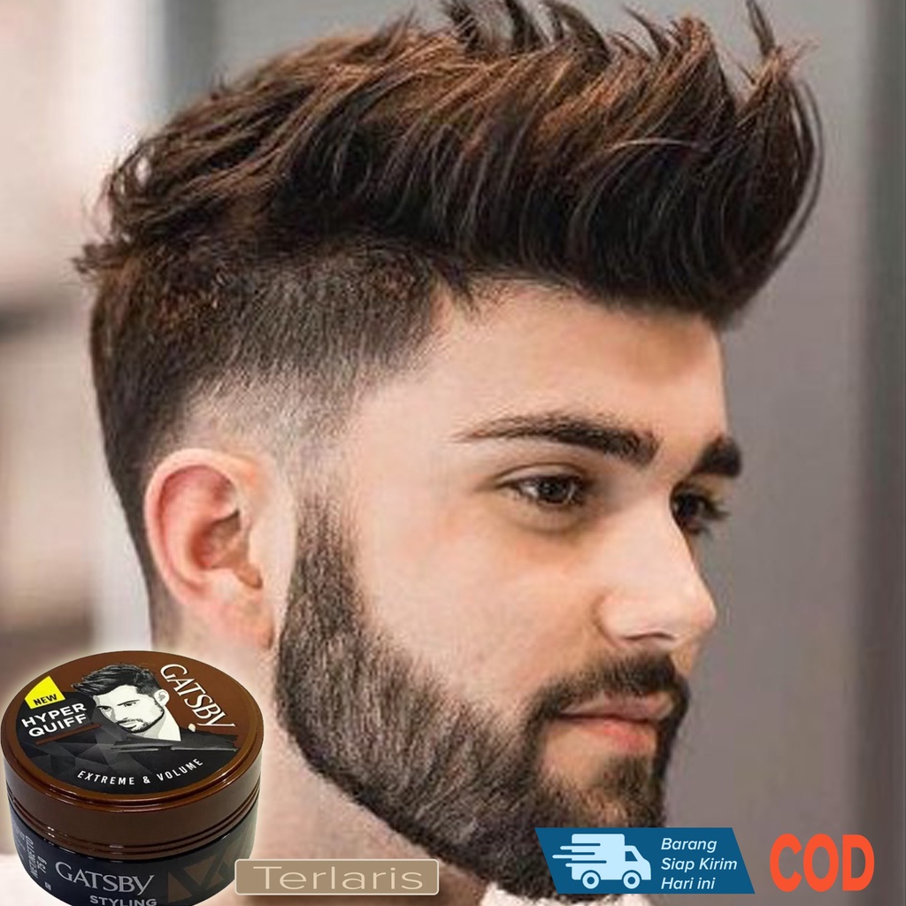 Minyak Rambut Pria Cowok Gaya Mengangkat Mengumpul gaya Gaul kekinian Matte Tahan lama Ganteng Perca