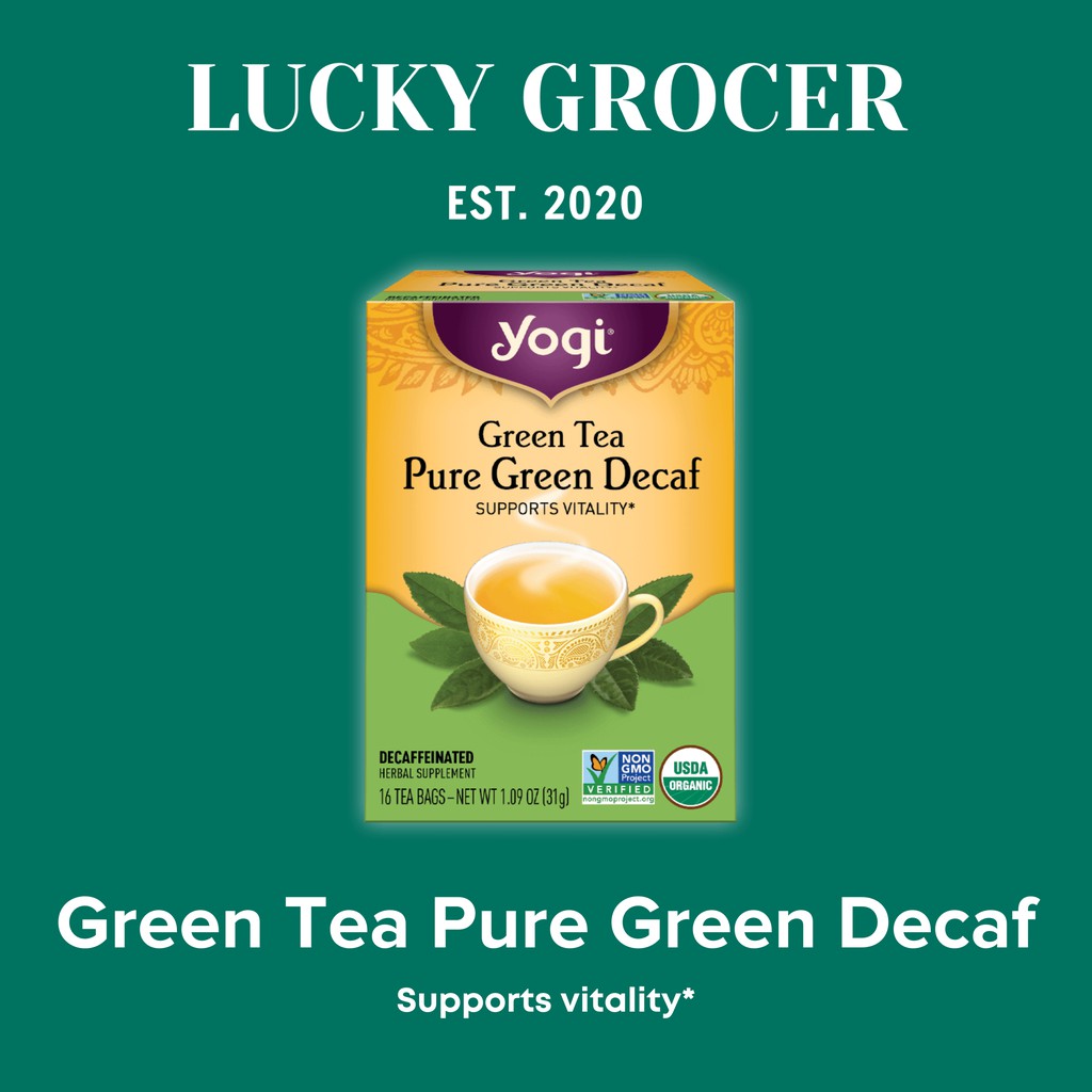 

Yogi Tea Green Tea Pure Green Decaf Teh Hijau Organik Herbal Sehat Mendukung Vitalitas 10mg Caffeine