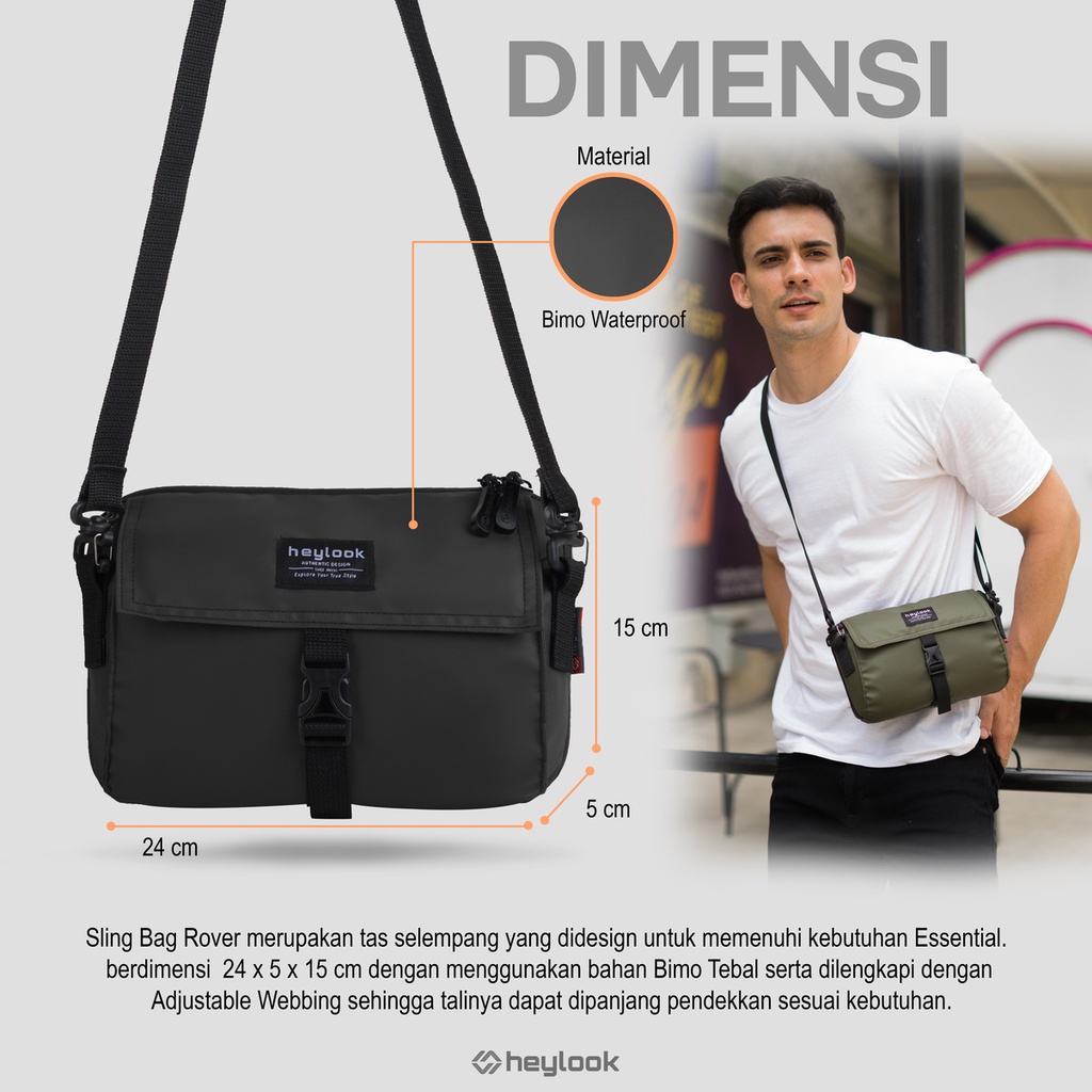 Handbag Pria Clutch Pria Anti Air Sling Pouch Tahan Air Rover 2 in 1 Bisa Selempang Tas Tangan Waterproof Pria Wanita