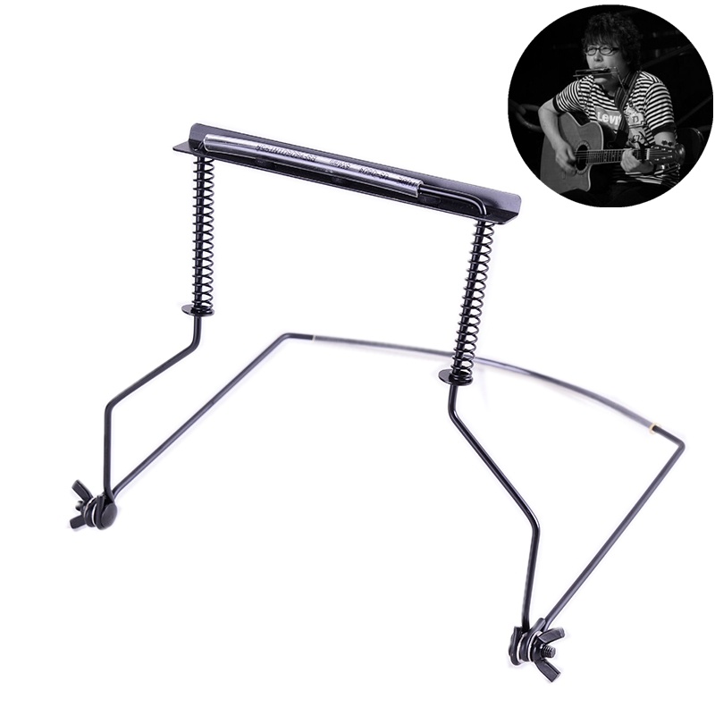 Stand Holder Harmonika 10 Lubang Bahan Metal Warna Hitam